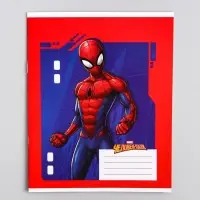 Тетрадь в линейку 12 листов, 5 видов МИКС, обложка мелованный картон, &laquo;Человек-паук&raquo;