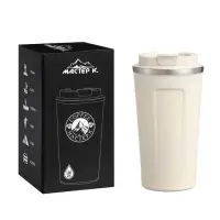 Термокружка &laquo;Мастер К&raquo;, 500 мл, с надписью &laquo;Coffee&raquo;, сохраняет тепло 10 ч., нержавеющая сталь, белая