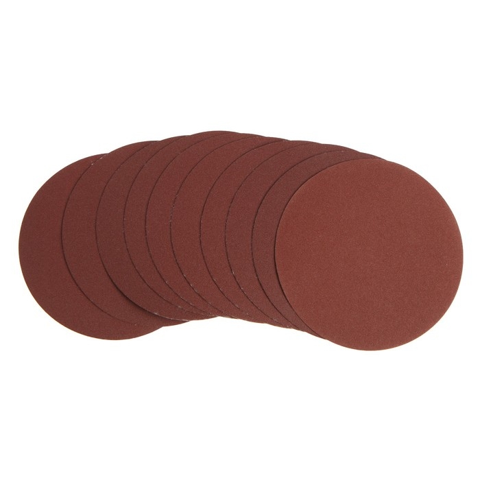 Круг абразивный шлифовальный под  Круг абразивный шлифовальный под "липучку" ТУНДРА, 125 мм, Р180, 10 шт.