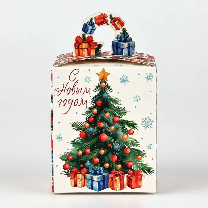 Коробка новогодняя складная «Новогодняя ёлка» 9 х 11 х 9 см Коробка новогодняя складная «Новогодняя ёлка» 9 х 11 х 9 см