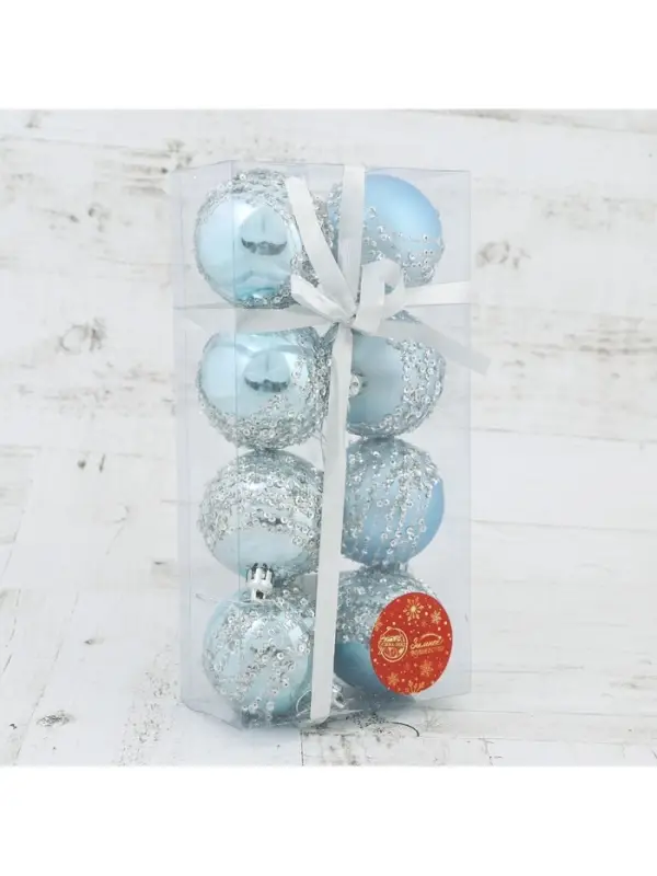 Ёлочные игрушки &laquo;Ночная вьюга&raquo;, шары новогодние, d=6 см, набор 8 шт.