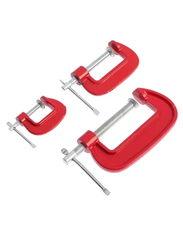 Набор струбцин G-образных ЛОМ, 1-2-3" (25-50-75 мм), 3 шт.