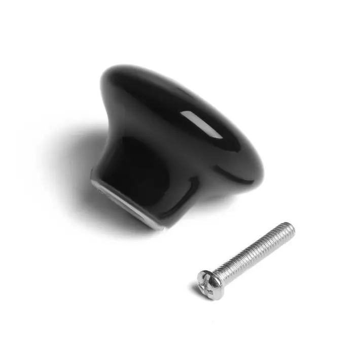 Ручка-кнопка BOWL Ceramics 002, d=38, керамическая, черная Ручка-кнопка BOWL Ceramics 002, d=38, керамическая, черная