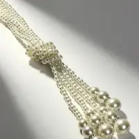 Бусы &laquo;Узел&raquo;, 2 нити, бусины №6-14, цвет молочный, 80 см