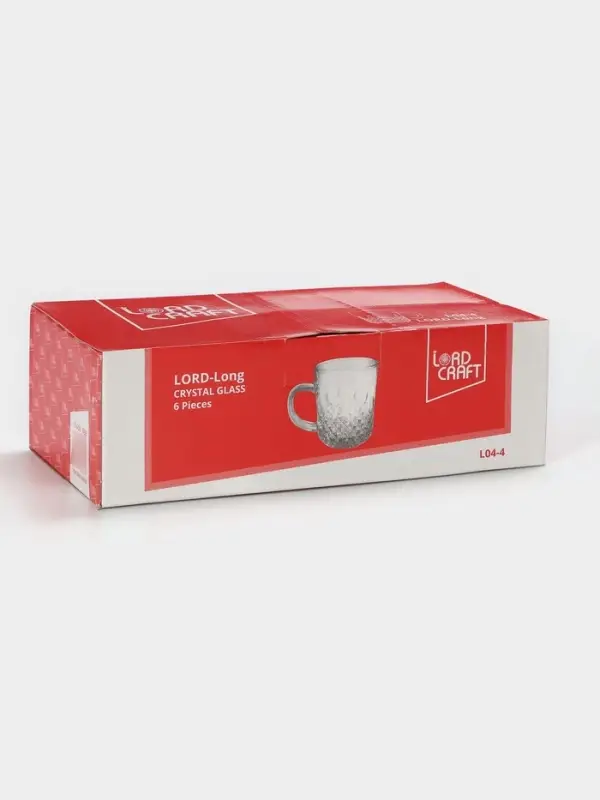Набор кружек Lord-Long, 170 мл, 6 шт., стекло, прозрачный
