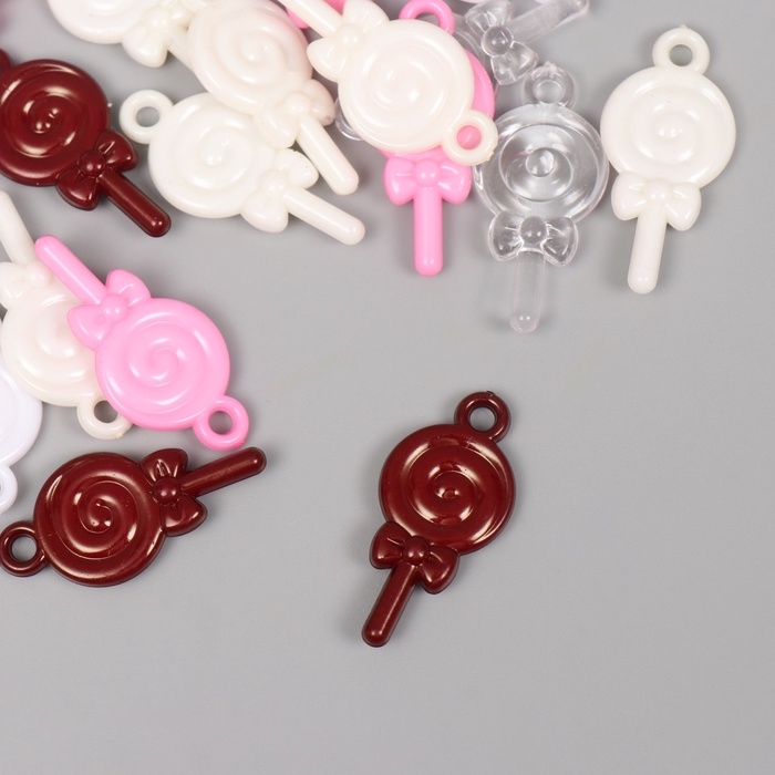 Декор для творчества пластик Декор для творчества пластик "Леденец на палочке" МИКС набор 20 гр 3,3х1,5х0,3 см