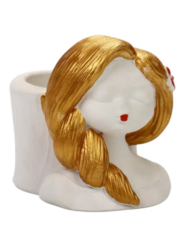 Фигурное Кашпо "Русская красавица" 8х8х6 см, гипс