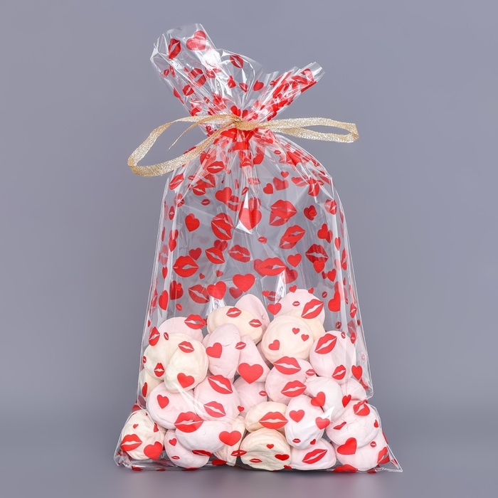 Пакет фасовочный БОПП, Пакет фасовочный БОПП, "Поцелуи" 20*35 см набор 50 шт