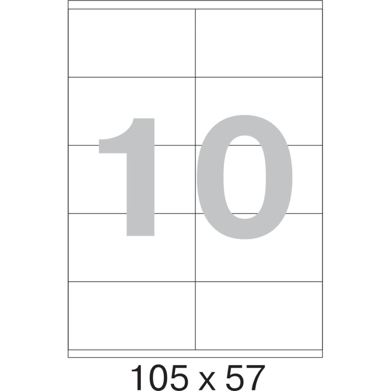 Этикетки самоклеящиеся кауч.к 105х57 10шт/л А4(100л/уп)