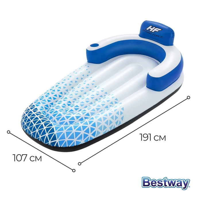 Шезлонг надувной для плавания, 191 х 107 см, 43533 Шезлонг надувной для плавания, 191 х 107 см, 43533