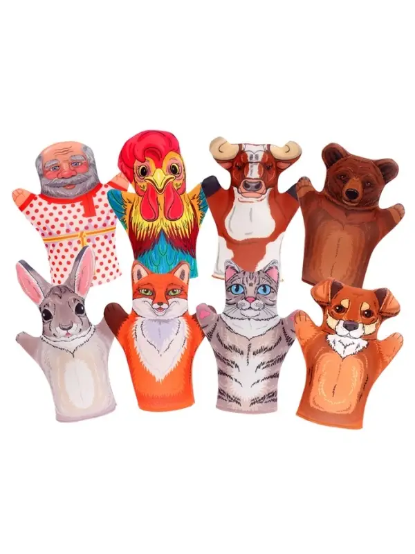 Домашний кукольный театр &laquo;Жили-Были&raquo;, 8 кукол-перчаток, сценарий в стихах