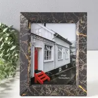 Фоторамка пластик 15х20 см "Гедеон" чёрный с золотом 26х21х2 см