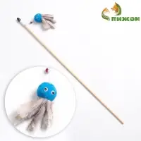 Дразнилка - удочка &laquo;Осьминожка с норкой&raquo;, на деревянной палочке, цвет МИКС