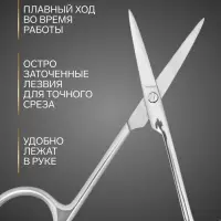 Ножницы маникюрные &laquo;Премиум&raquo;, загнутые, узкие, 10 см