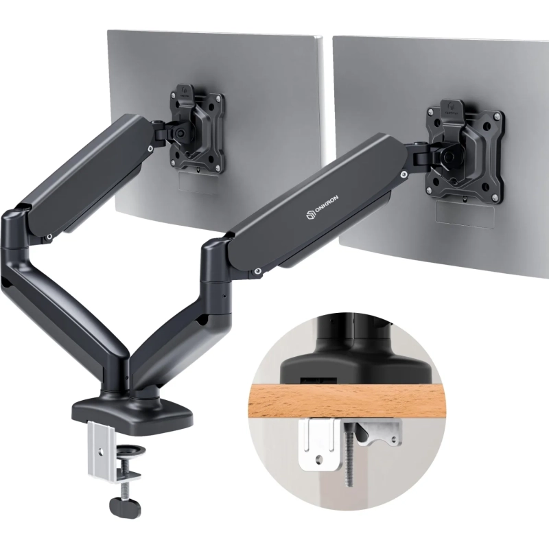 Кронштейн Onkron G160, TV 13-32, для 2-ух мон, газлифт, настольный, чер