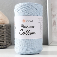 Пряжа "Macrame Cotton" 20% полиэстер, 80% хлопок 225м/250гр (760 голубой)