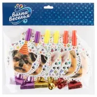 Карнавальные язычки гудки "Собачки" 11 см, 6 шт. в упак.