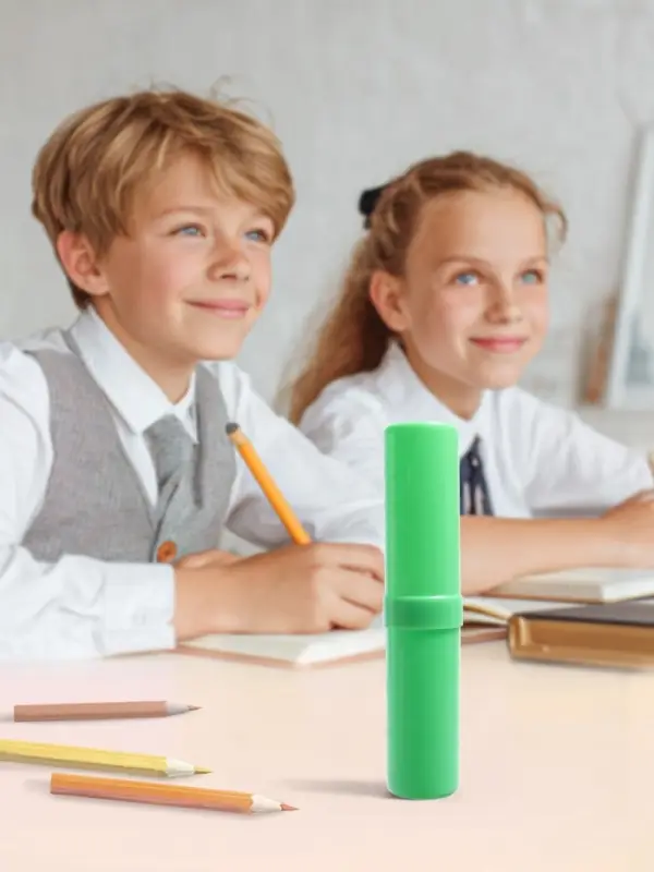 Пенал - тубус Calligrata, 40&times;195 мм, пластиковый, зеленый