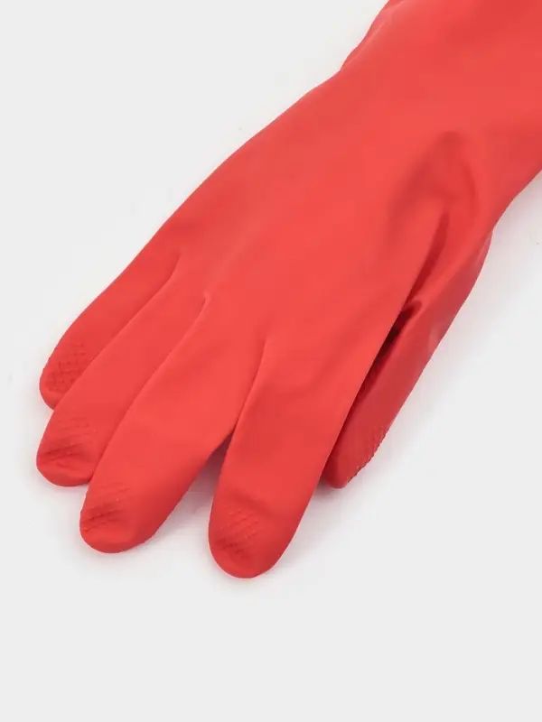 Перчатки хозяйственные Доляна, размер S, длинные манжеты, латексные, красные