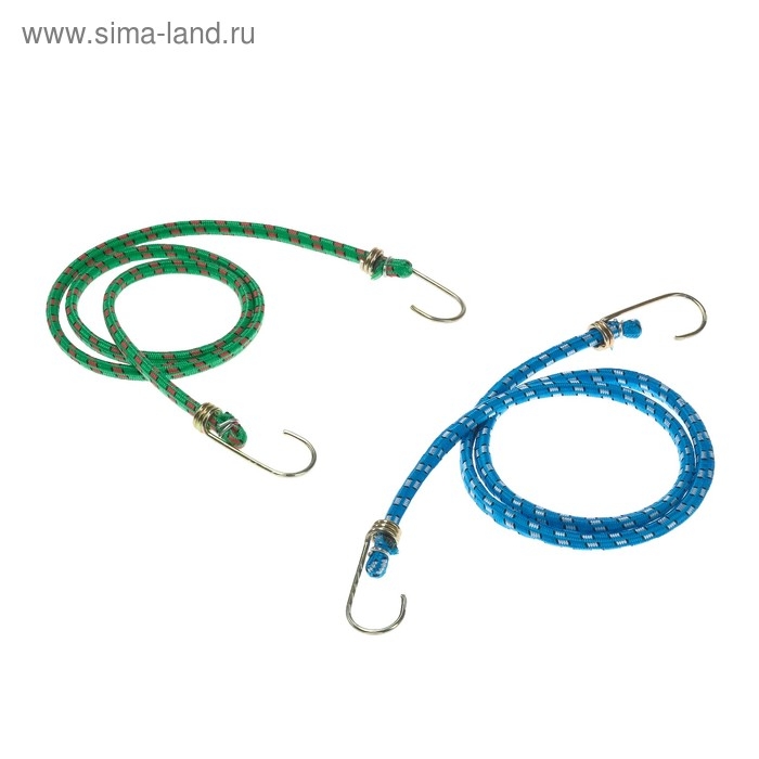 Резинка для крепления багажа TORSO, 100 см, d8 мм, металлические крючки, МИКС, набор 2 шт Резинка для крепления багажа TORSO, 100 см, d8 мм, металлические крючки, МИКС, набор 2 шт