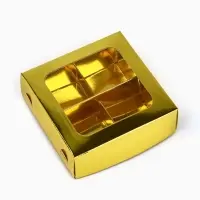 Коробка для конфет &laquo;Золотистая&raquo;, 10.5&times;10.5&times;3.5 см