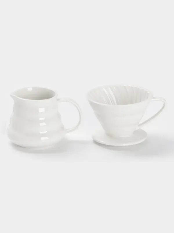 Пуровер-Кофейник Magistro &laquo;Глянец&raquo;, 350 мл, керамика, белый