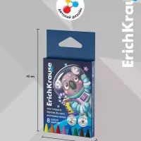 Восковые мелки 8цв, ErichKrause "Kids Space Animals", трехгр, европодвес