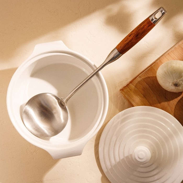 Половник из нержавеющей стали SL Home, «Рустик» 38×10 см, цвет серебряный Половник из нержавеющей стали SL Home, «Рустик» 38×10 см, цвет серебряный