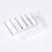 Кондитерская коробка складная под 5 эклеров, белая, 22&times;13.5&times;7 см