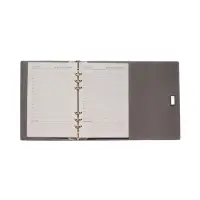 Органайзер на кольцах, А5, с клапаном, 80л, линия, к/зам, с ручкой, Серо-синий