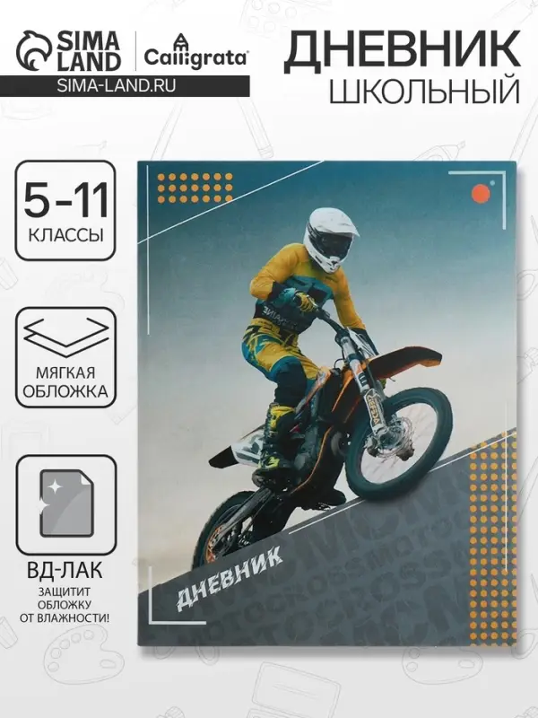 Дневник школьный для 5-11 классов &laquo;Мотоциклист&raquo;, мягкая обложка, 48 листов