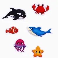Игрушки - стикеры для купания в ванне &laquo;На море&raquo;, EVA, набор 12 шт.