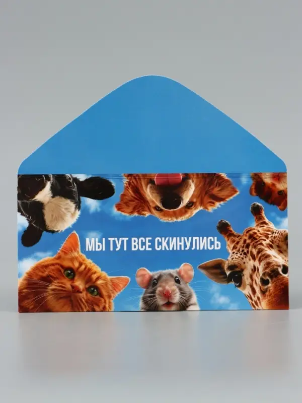 Конверт для денег &laquo;Мы тут все скинулись&raquo;, животные 16.5&times;8 см