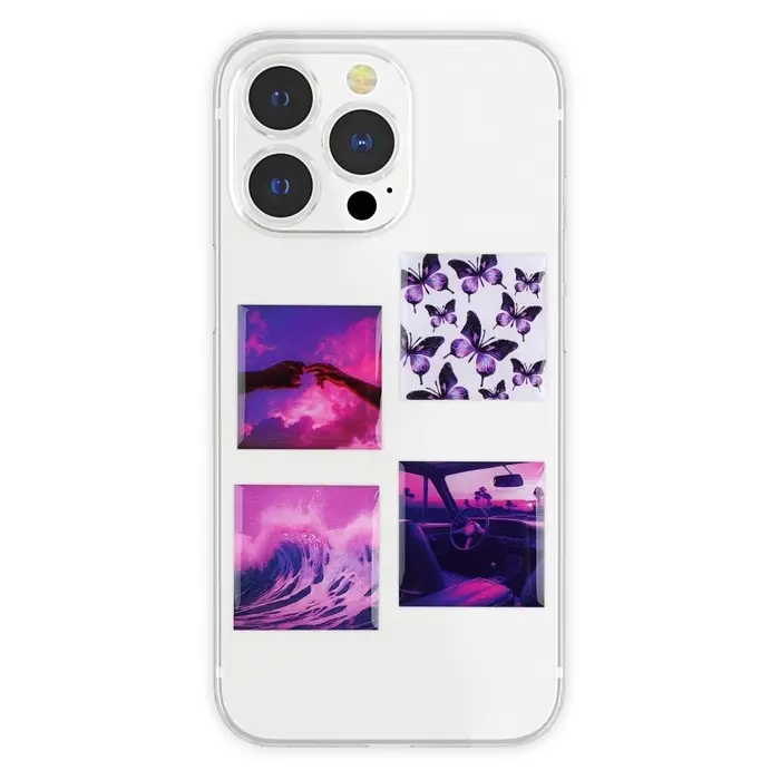 Объёмные 3D стикеры на телефон Violet, 4 шт., 3&times;3 см