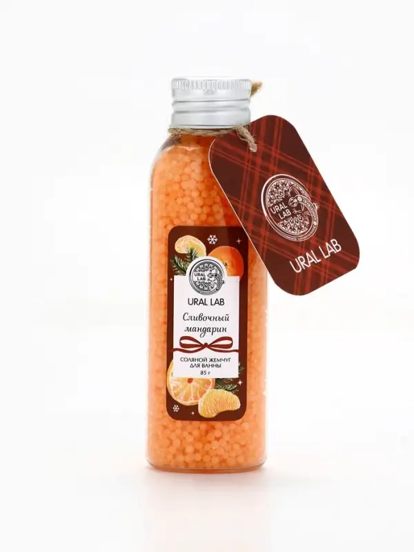 Жемчуг для ванны во флаконе, 85 г, аромат сливочный мандарин, URAL LAB
