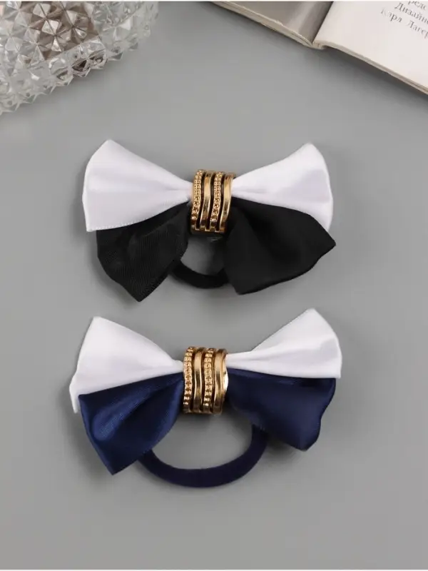 Резинка для волос бант «Школьница», двойной, 8.5 см, МИКС