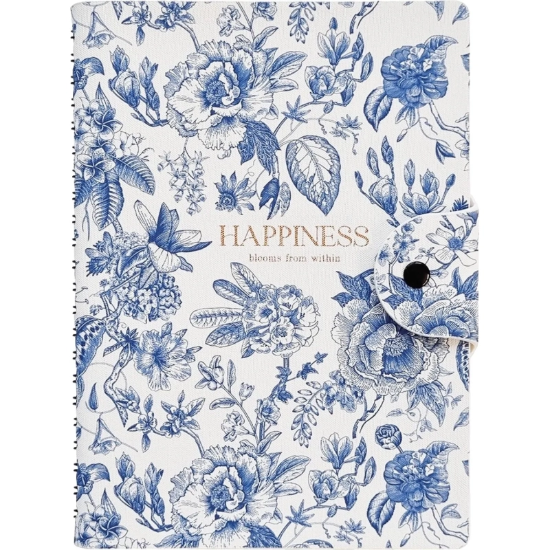 Бизнес-тетрадь Infolio 14x20см 96л клетка спираль Счастье,голуб I1673/blue