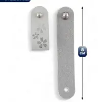 Бирка с кнопкой &laquo;Цветок&raquo; TEIRA, с тиснением, 8&times;1.5 см, 10 шт., серая