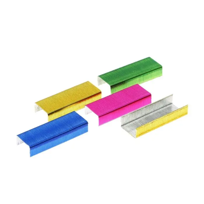 Скобы металлические №10, Berlingo, для степлера, 1000 штук, цветные