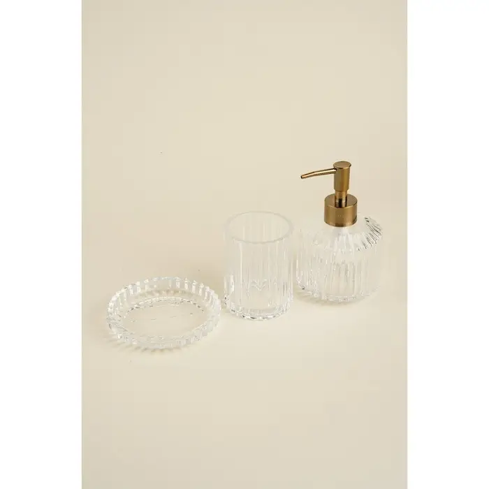 Набор для ванной, 3 предмета: дозатор, мыльница, стакан Набор для ванной, 3 предмета: дозатор, мыльница, стакан