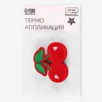 Термоаппликация «Вишня», 6×5 см, красная