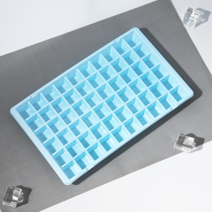 Форма для льда Доляна, 29×17,5×2,5 см, 60 ячеек, цвет МИКС Форма для льда Доляна, 29×17,5×2,5 см, 60 ячеек, цвет МИКС