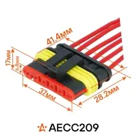 Разъем 6 pin (мама) с проводами для жгута форсунок ГАЗ Газель, УАЗ 452