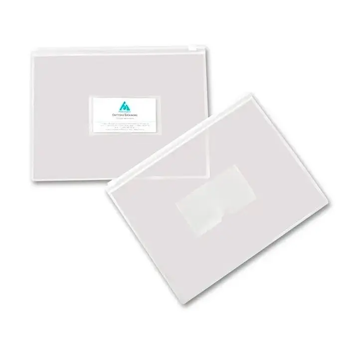 Папка-конверт на ZIP молнии А4, 150 мкм, Calligrata, карман для визитки, белая молния