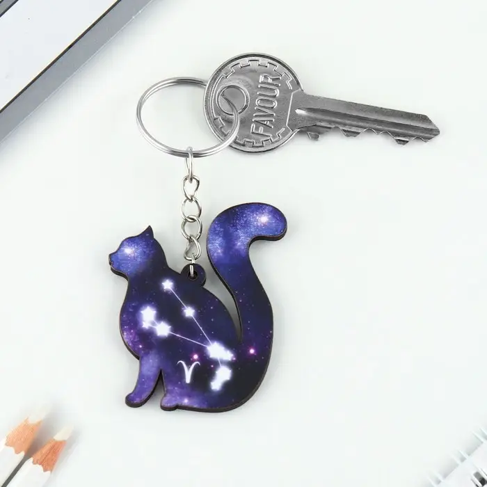 Брелок для ключей деревянный «Овен» знак зодиака, 4,5 х 6 см