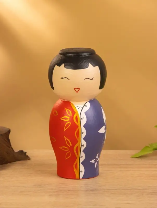 Деревянная кукла кокеши "Такаши" 7х7,5х15 см