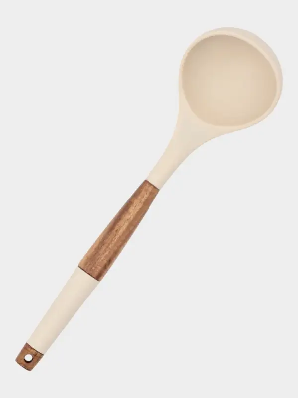 Половник с деревянной ручкой, силикон