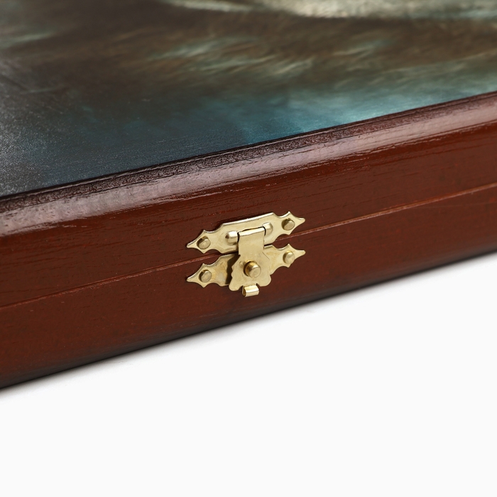 Нарды деревянные большие, настольная игра  Нарды деревянные большие, настольная игра "Волк", 40 х 40 см, с шашками