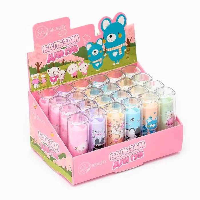 Бальзам для губ «Зверятки», микс цветов и ароматов Бальзам для губ «Зверятки», микс цветов и ароматов