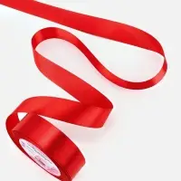 Лента атласная, 25 мм, 23&plusmn;1 м, красная №26